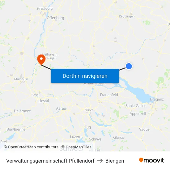 Verwaltungsgemeinschaft Pfullendorf to Biengen map