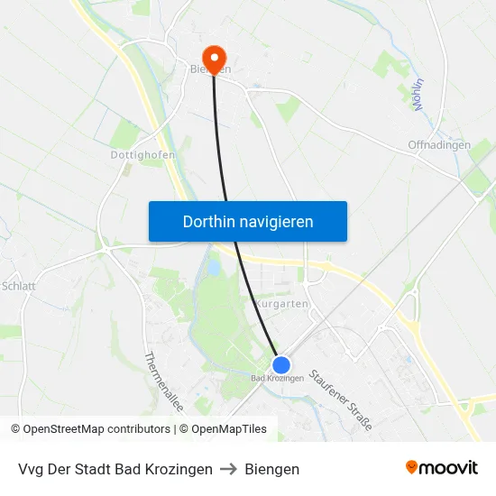 Vvg Der Stadt Bad Krozingen to Biengen map