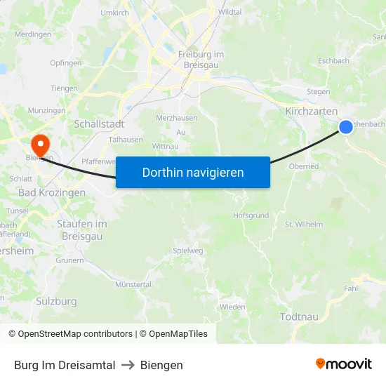 Burg Im Dreisamtal to Biengen map