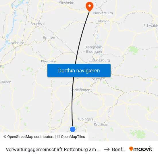 Verwaltungsgemeinschaft Rottenburg am Neckar to Bonfeld map