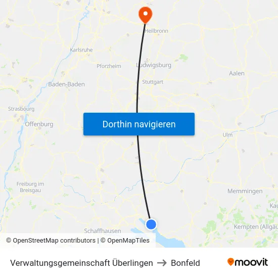 Verwaltungsgemeinschaft Überlingen to Bonfeld map