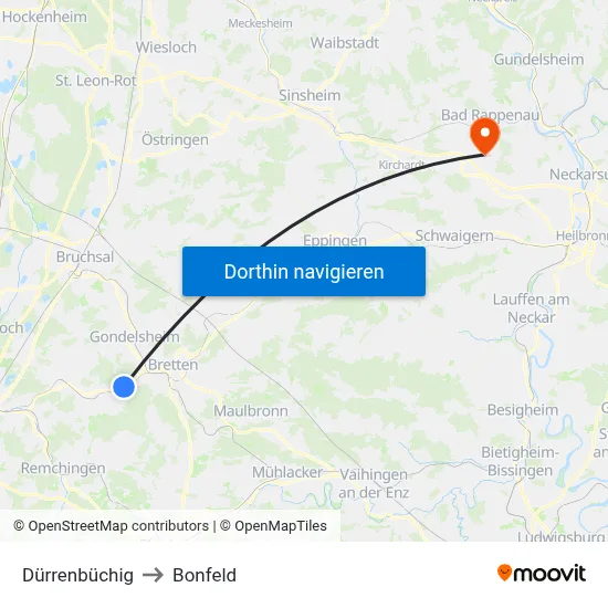 Dürrenbüchig to Bonfeld map