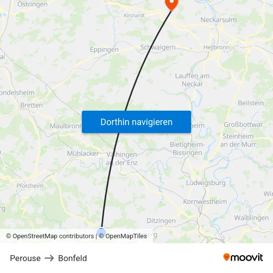 Perouse to Bonfeld map