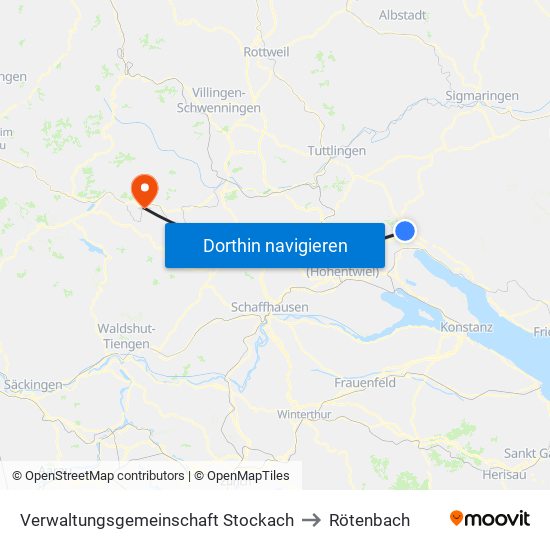 Verwaltungsgemeinschaft Stockach to Rötenbach map