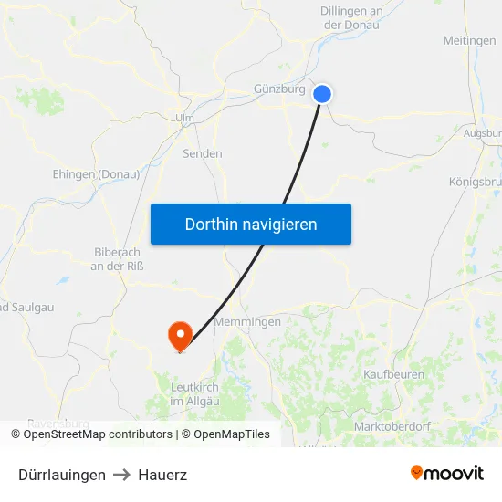Dürrlauingen to Hauerz map