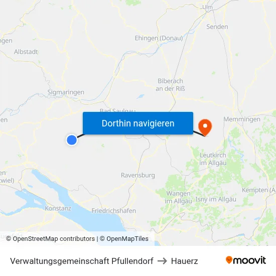 Verwaltungsgemeinschaft Pfullendorf to Hauerz map