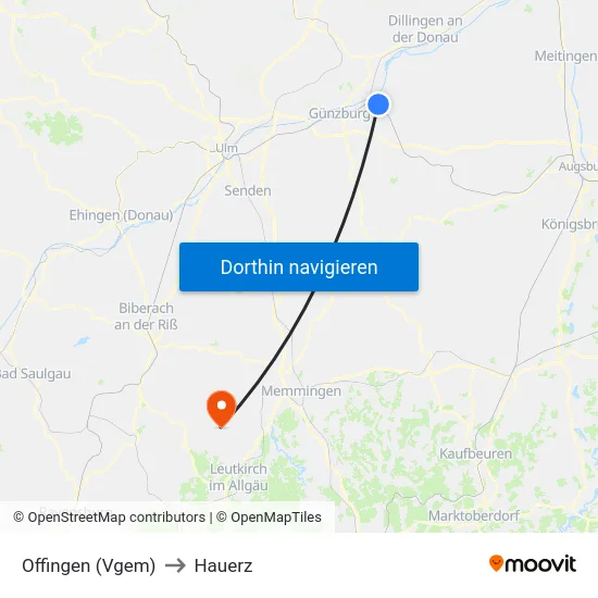 Offingen (Vgem) to Hauerz map