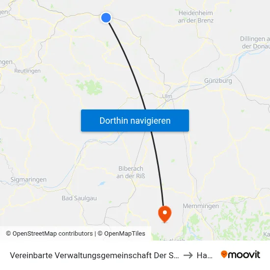 Vereinbarte Verwaltungsgemeinschaft Der Stadt Göppingen to Hauerz map
