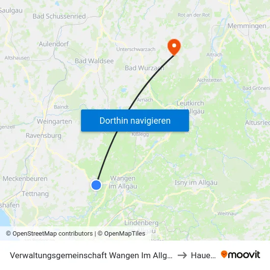 Verwaltungsgemeinschaft Wangen Im Allgäu to Hauerz map