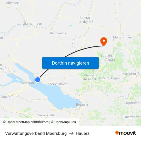 Verwaltungsverband Meersburg to Hauerz map