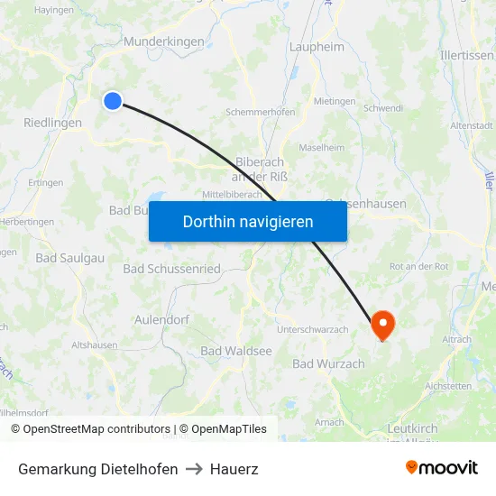 Gemarkung Dietelhofen to Hauerz map