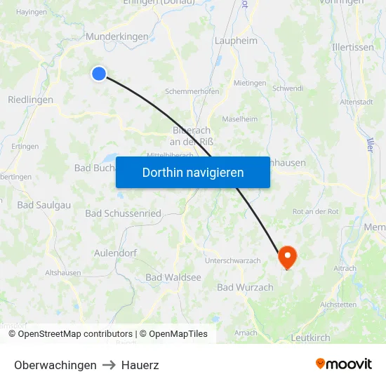 Oberwachingen to Hauerz map