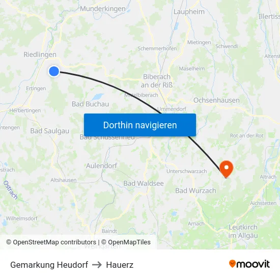 Gemarkung Heudorf to Hauerz map