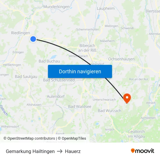 Gemarkung Hailtingen to Hauerz map