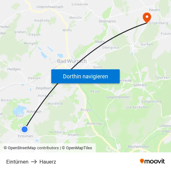Eintürnen to Hauerz map
