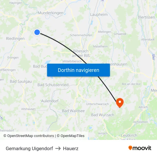 Gemarkung Uigendorf to Hauerz map