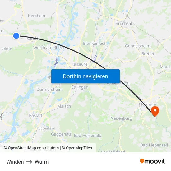 Winden to Würm map