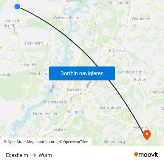 Edesheim to Würm map