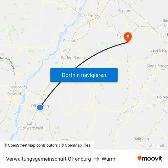 Verwaltungsgemeinschaft Offenburg to Würm map