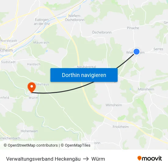 Verwaltungsverband Heckengäu to Würm map