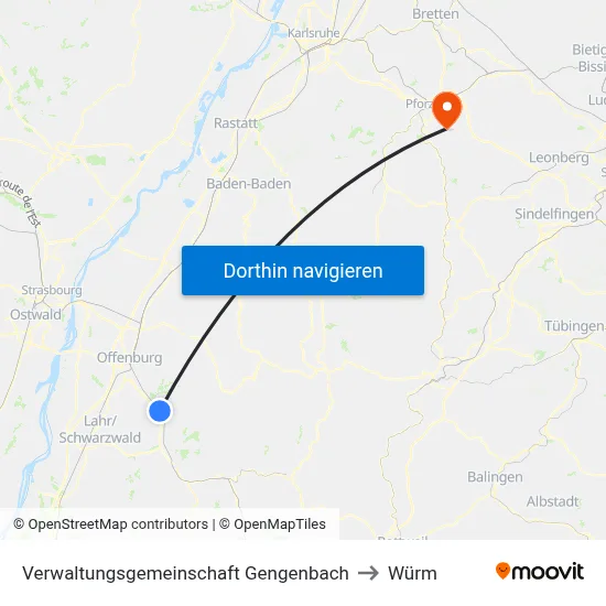 Verwaltungsgemeinschaft Gengenbach to Würm map