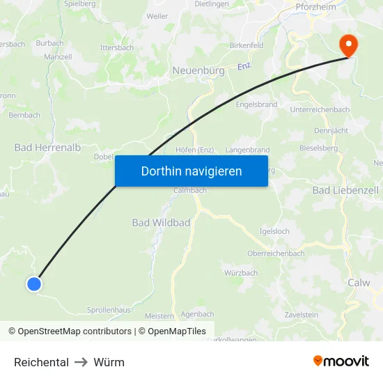 Reichental to Würm map