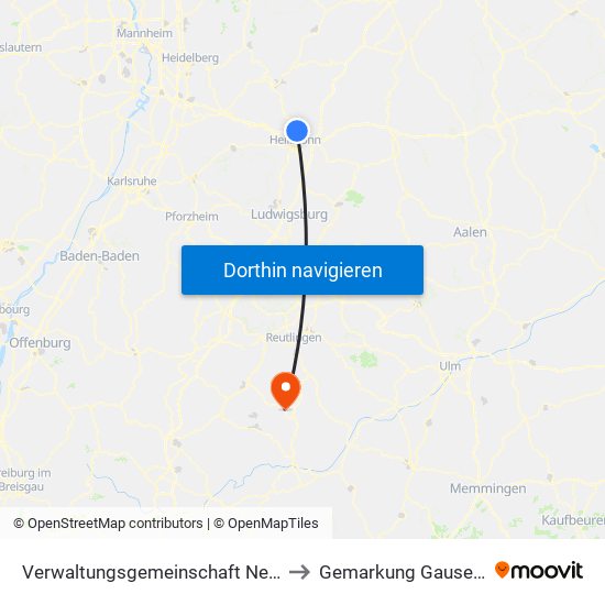 Verwaltungsgemeinschaft Neckarsulm to Gemarkung Gauselfingen map