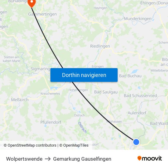 Wolpertswende to Gemarkung Gauselfingen map