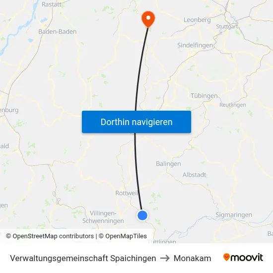 Verwaltungsgemeinschaft Spaichingen to Monakam map