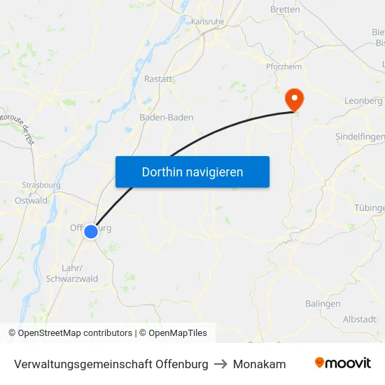 Verwaltungsgemeinschaft Offenburg to Monakam map