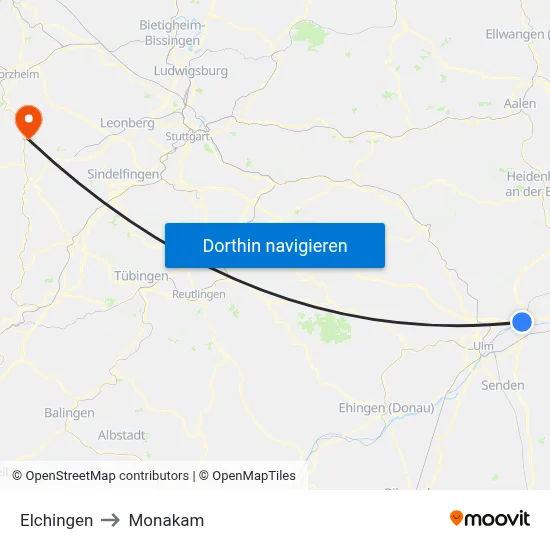 Elchingen to Monakam map