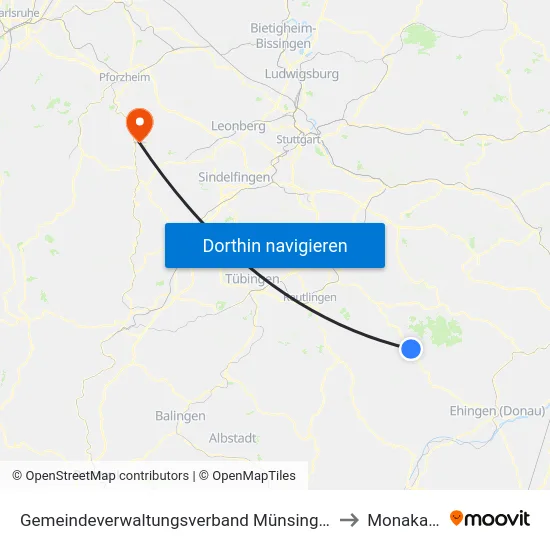 Gemeindeverwaltungsverband Münsingen to Monakam map