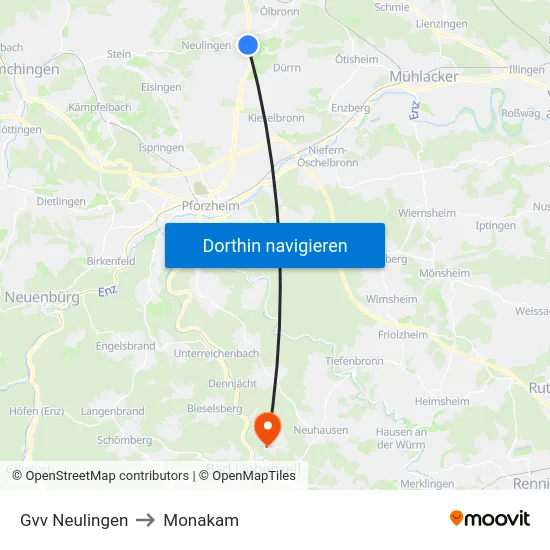 Gvv Neulingen to Monakam map