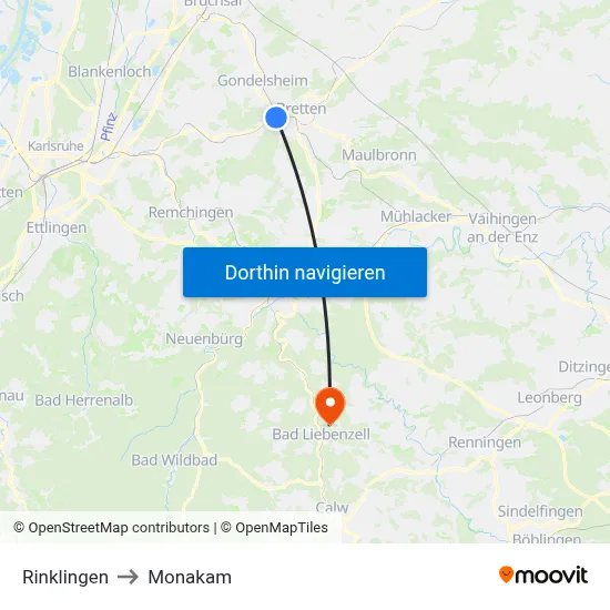 Rinklingen to Monakam map