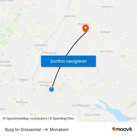 Burg Im Dreisamtal to Monakam map