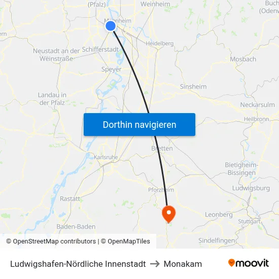 Ludwigshafen-Nördliche Innenstadt to Monakam map