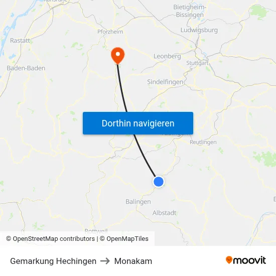 Gemarkung Hechingen to Monakam map