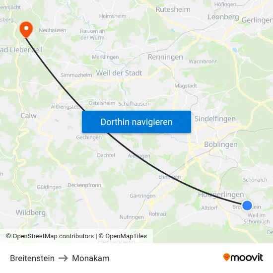 Breitenstein to Monakam map