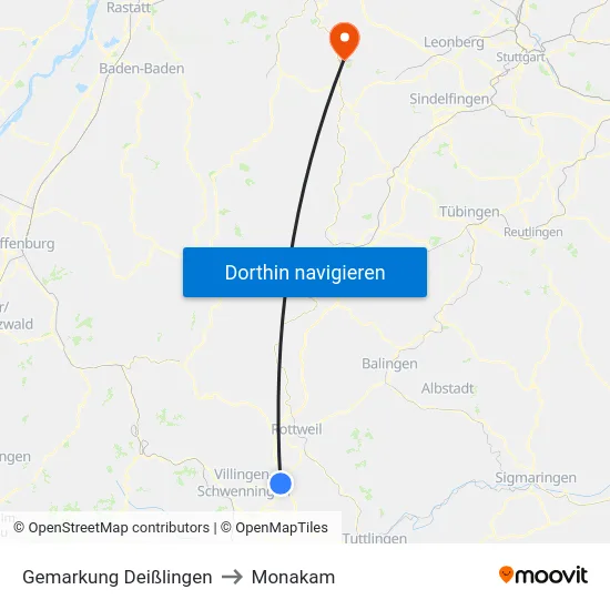 Gemarkung Deißlingen to Monakam map