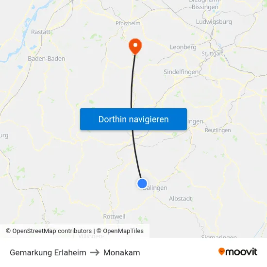 Gemarkung Erlaheim to Monakam map