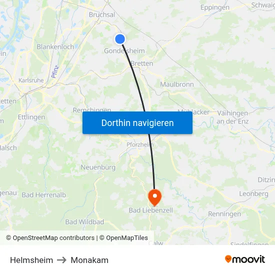 Helmsheim to Monakam map
