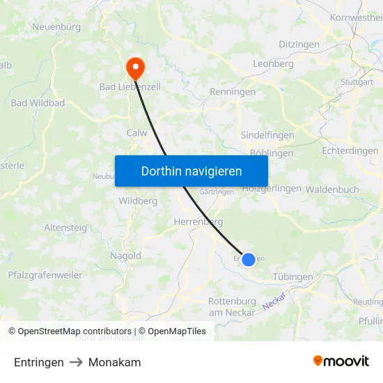 Entringen to Monakam map