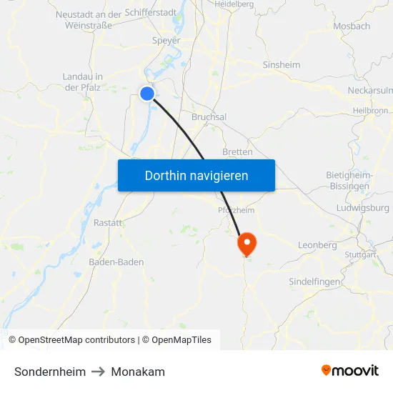 Sondernheim to Monakam map