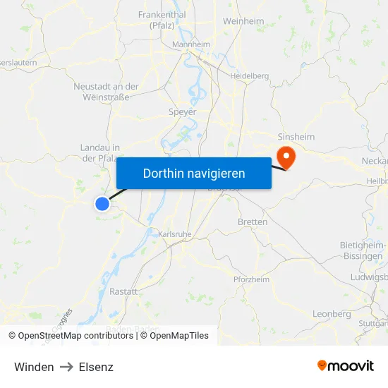 Winden to Elsenz map