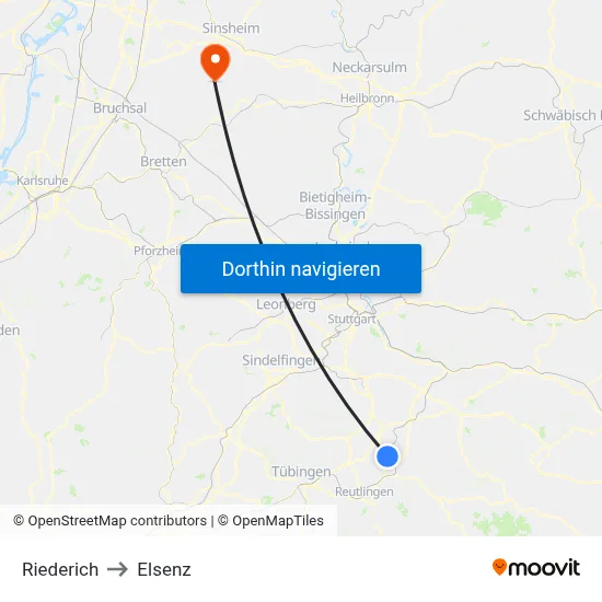 Riederich to Elsenz map