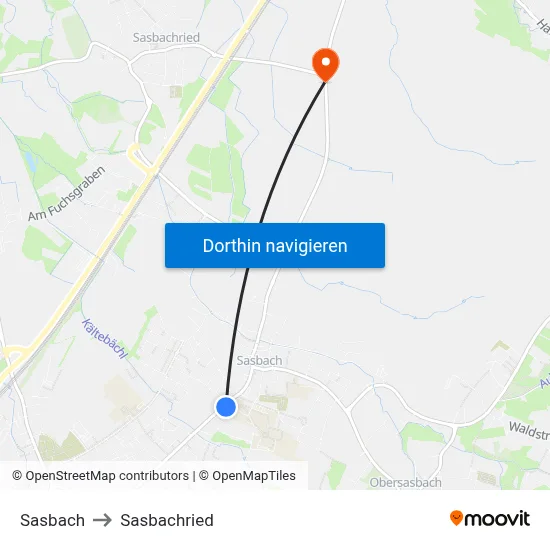 Sasbach to Sasbachried map
