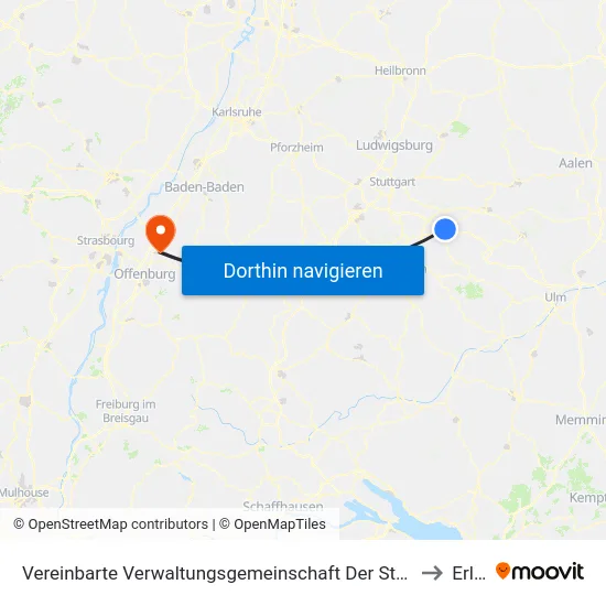 Vereinbarte Verwaltungsgemeinschaft Der Stadt Kirchheim Unter Teck to Erlach map