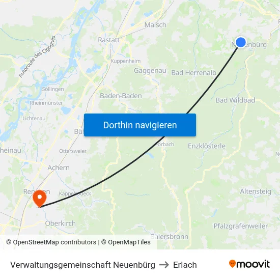 Verwaltungsgemeinschaft Neuenbürg to Erlach map