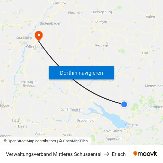 Verwaltungsverband Mittleres Schussental to Erlach map