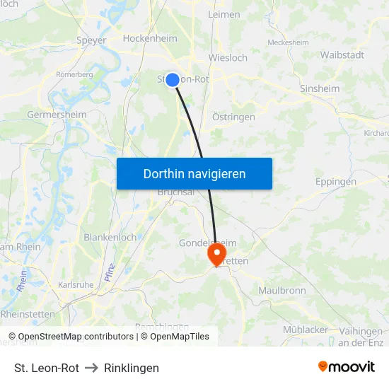 St. Leon-Rot to Rinklingen map